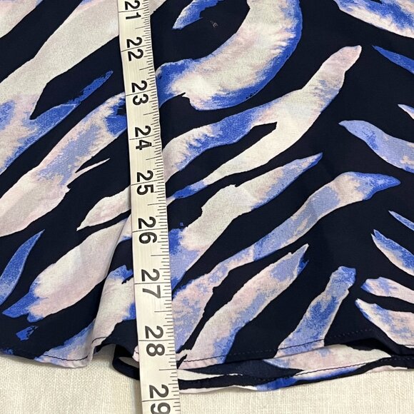 Torrid Women’s 1X Top Blue Black Zebra Print V-Neck Peplum Blouse Y2K Animal - Picture 7 of 7